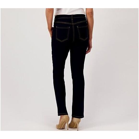 STUDIO PARK X JANE BROWN NEW $91 Straight Leg Jean‎ w/ Tummy Panel Dark Wash 4X - Picture 2 of 4